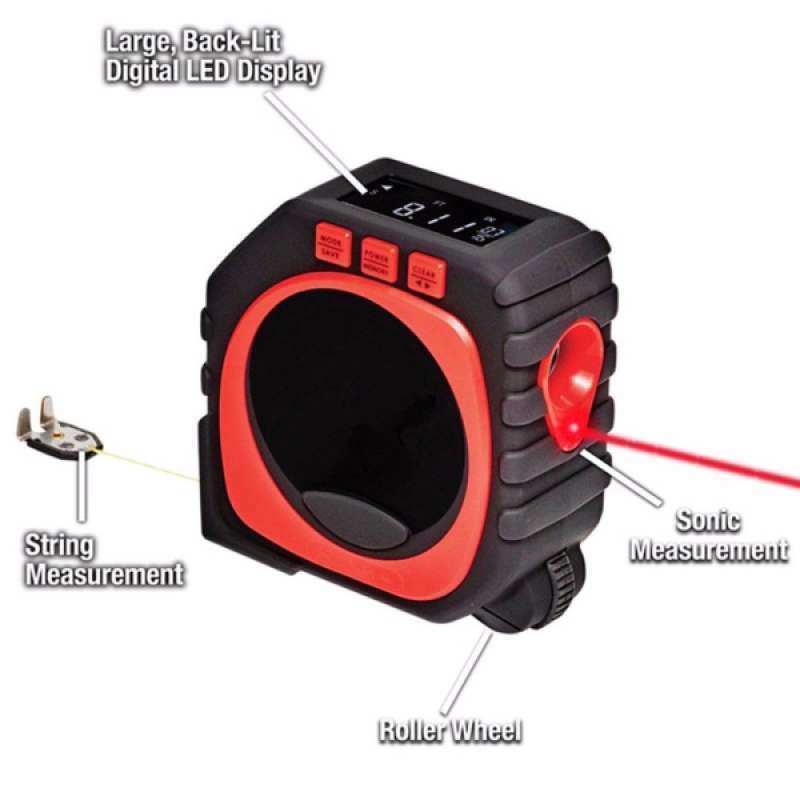 Promo Professional 3-in-1 Digital Tape Measure String Mode/Sonic Mode ...