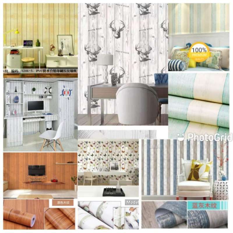 Promo Wallpaper Stiker Serat Kayu Pelapis Pintu Meja Triplek Rumah