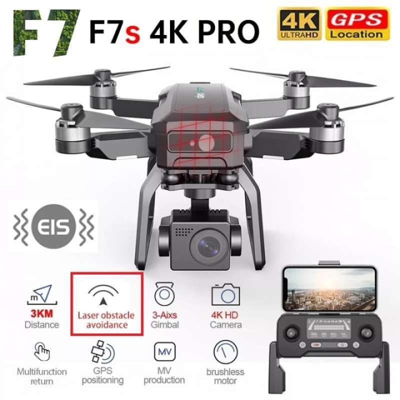 F7s Jual Sjrc F7s Drone Gps 5g 4k 3 Axis Gimbal Sensor Anti Tabrak - 2 ...