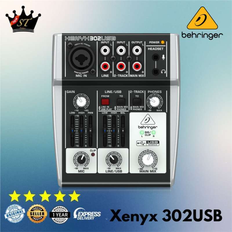Promo Mixer Behringer Xenyx 302 Usb Dengan Usb / Audio Interface Diskon