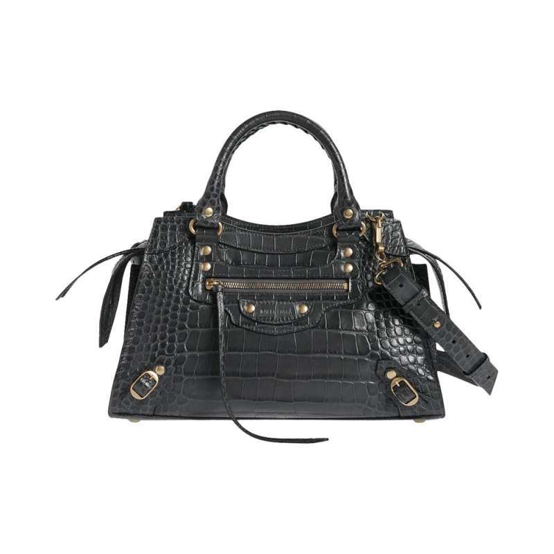 Promo Balenciaga Neo Classic Croco City Small Leather Grey Ghw Diskon