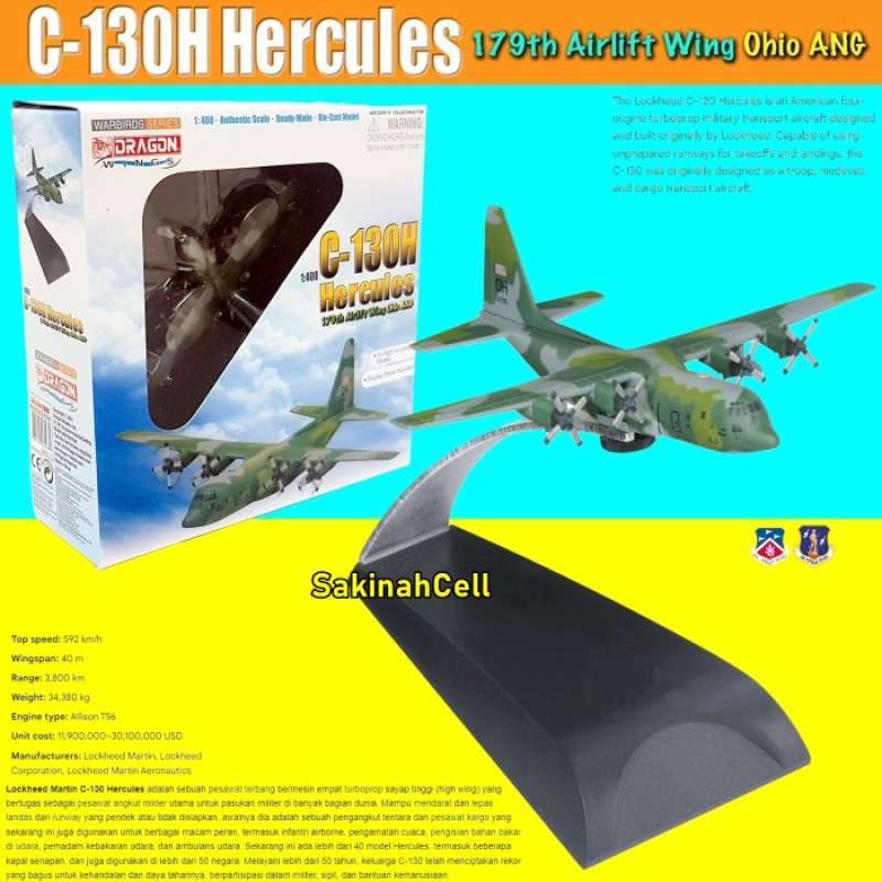 Modello Aereo Pressofuso Dragon Wings C-130H Hercules – USAF Tennessee – Scala 1:400 (DW_55789)