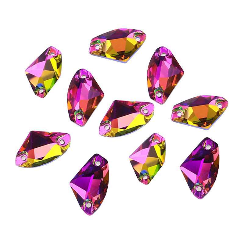 Promo 10Pcs Sew On Rhinestones Embellishments Buttons for Earrings Jewelry Making Colorful