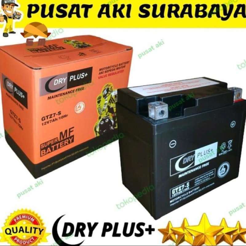 Promo SM - AKI DRYPLUS GTZ7S 7 AMPER ACCU KERING VARIO SATRIA FU KLX