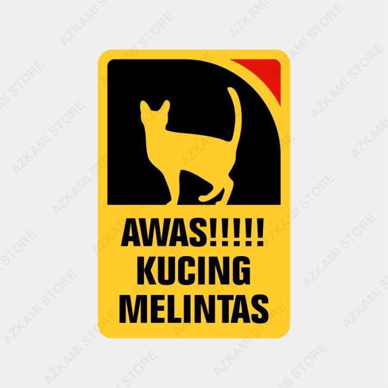 Jual Rambu Awas Kucing Melintas 20cm X 30cm - Plat Alumunium Di Seller