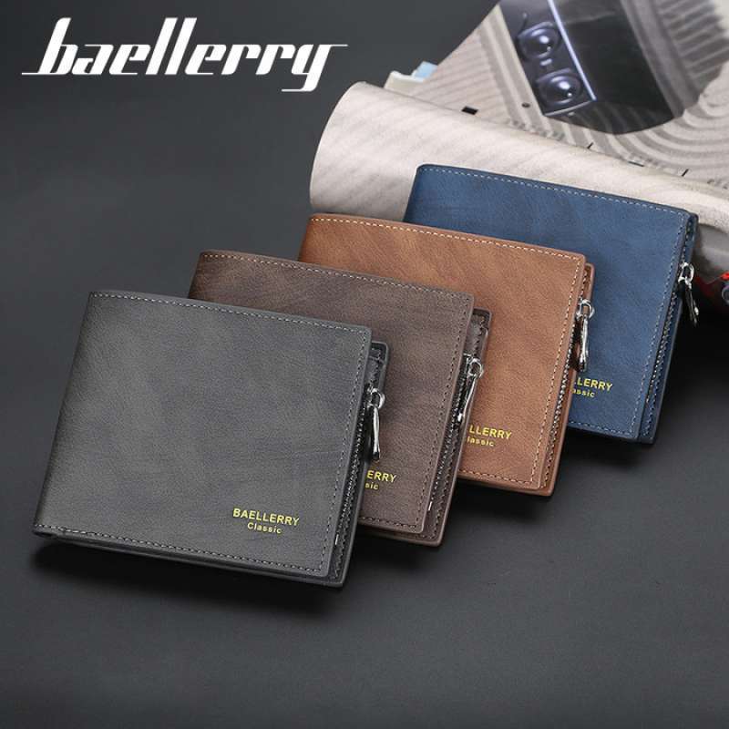 dompet pria kulit baellerry pendek logo b kode bl24