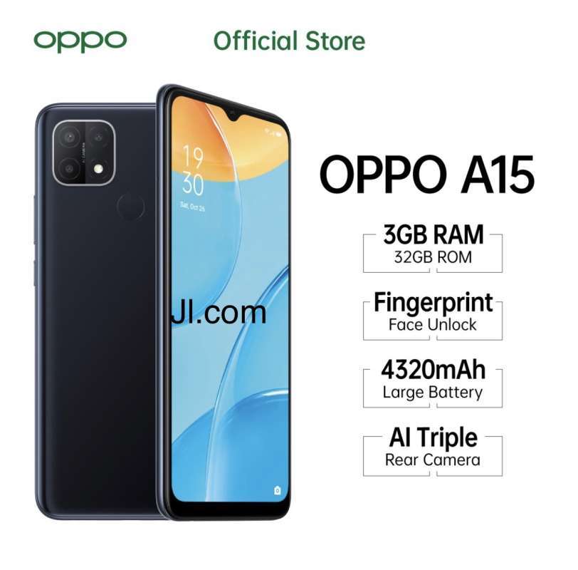 Jual OPPO    A15 RAM 3GB+ROM 32GB GARANSI RESMI - HITAM di Seller JL.com