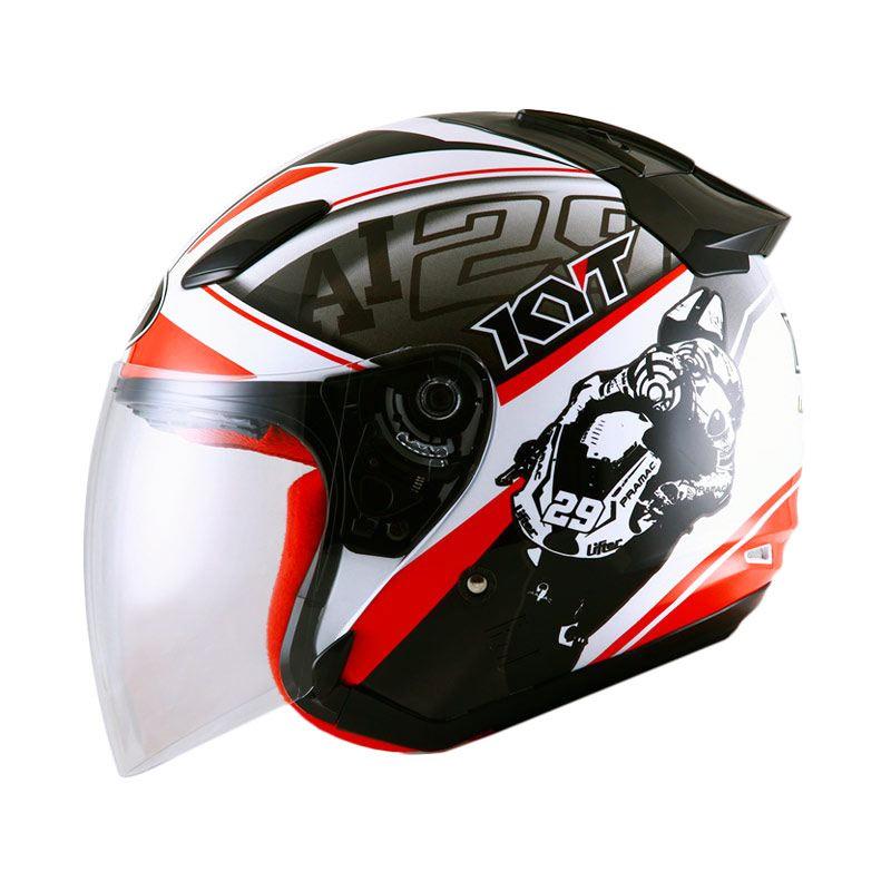 Jual KYT Dj Maru World Gp Ready Helm Half Face Red XXL di Seller