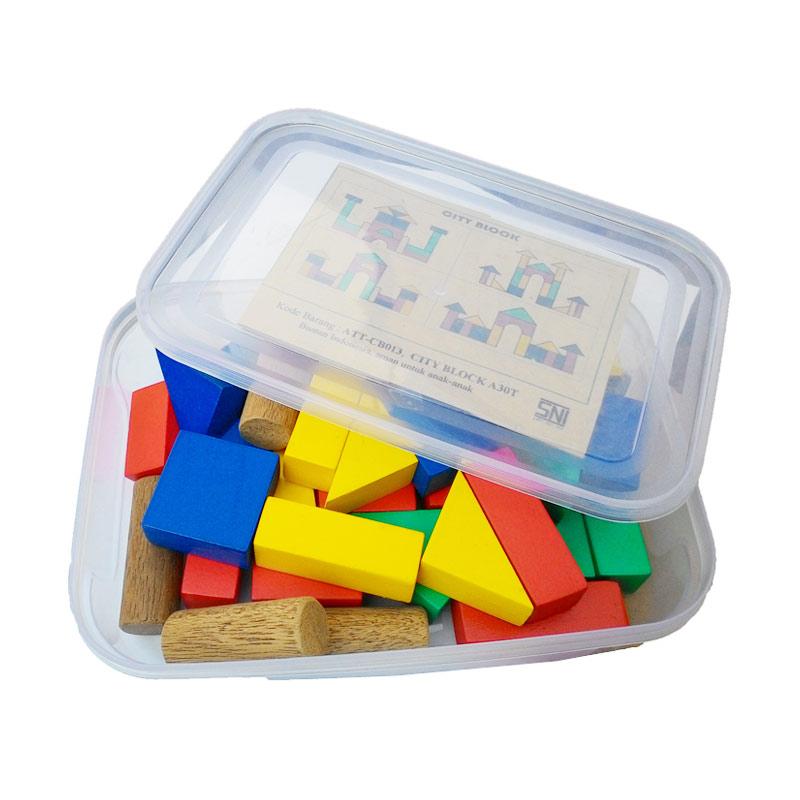 Jual Atham Toys A30T Balok Bangun Mainan Kayu Edukatif 