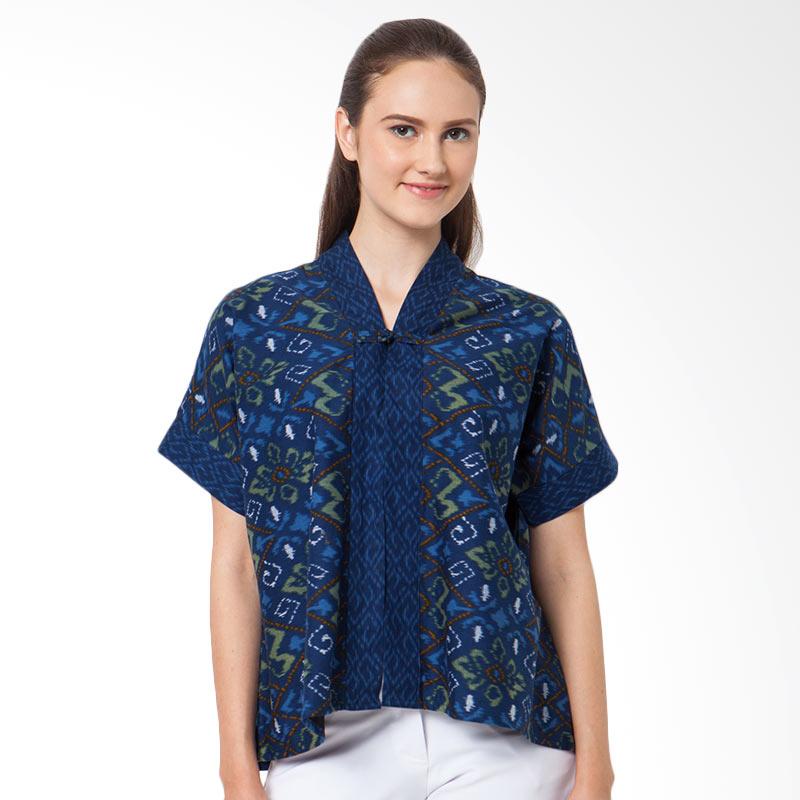 Jual Asana Tenun Outerwear Batik Wanita - Navy Terbaru