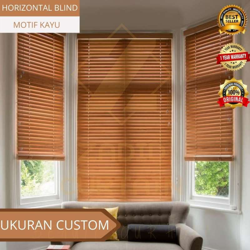 Jual Custom Tirai Jendela Gulung Aluminium Horizontal Blind