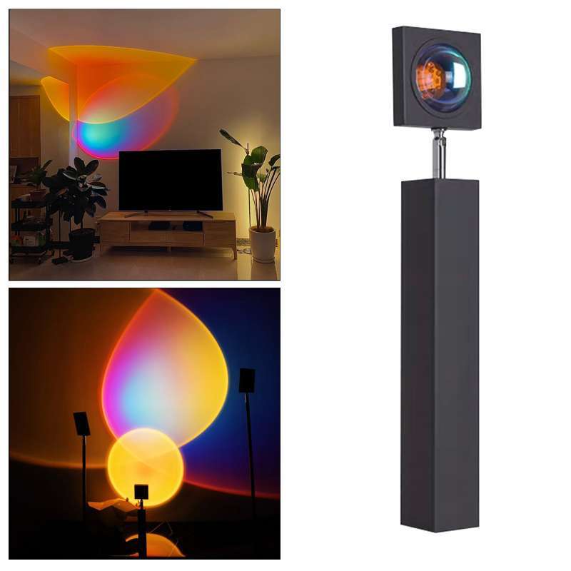 Jual Sunset Projection Table Light Rainbow Modern Led