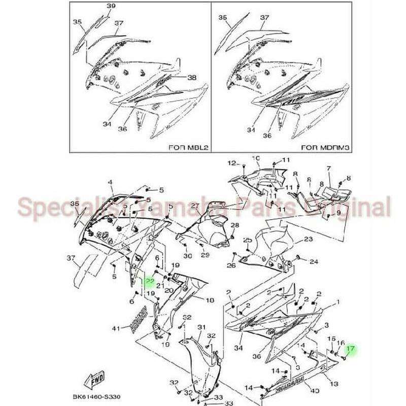 Jual Yamaha Genuine Parts Bolt Hex Socket Button, Baut Under Cowl R15