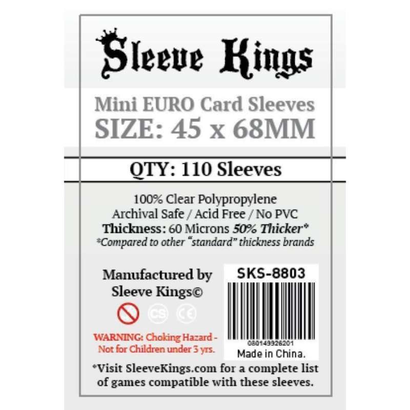 Jual Sleeve Kings Mini Euro Card Sleeves (45x68mm) 110 Pack, sks