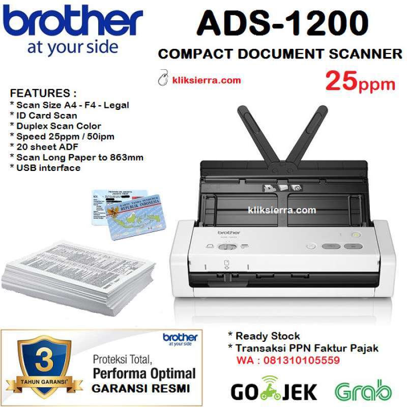 Promo BROTHER ADS1200 Compact Portable Desktop Scanner ADS1200 ID Card