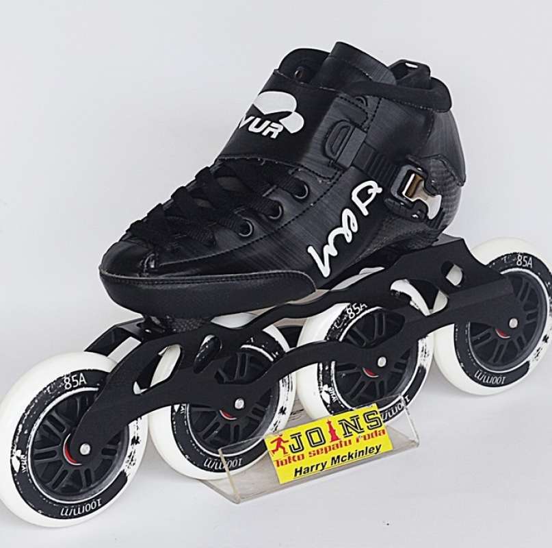 Jual Sepatu Roda Speed Inline Skate Wur Zq White Black di Seller Sepatu