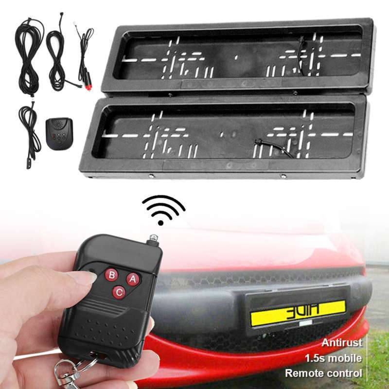 Promo Euro Electric License Plate Stealth Car Number Roller Shutter Protect Covers Diskon 17 di