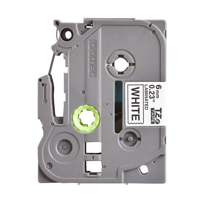 Jual Brother TZE211 Black On White Standard Laminated Label Tape [6mm