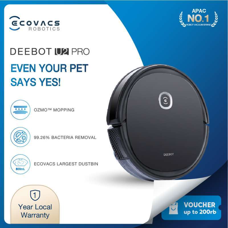 Jual Ecovacs DEEBOT U2 PRO Robot Vacuum Cleaner Mopping Vacum Sapu Pel