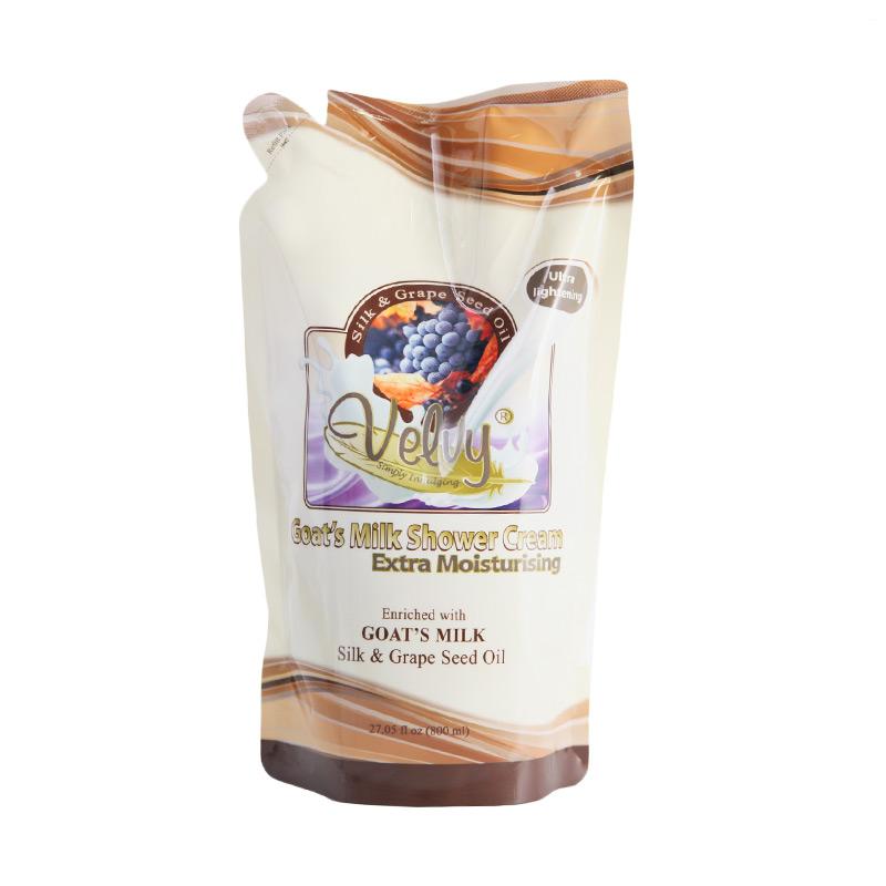 Jual Velvy Goat'S Milk Shower Cream Silk & Grape Seed Oil