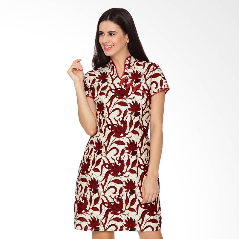 Jual Fbw Shanghai Cheongsam Batik Dress Putih Merah jual fbw shanghai cheongsam batik dress putih merah