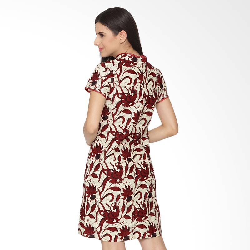 Jual FBW Shanghai Cheongsam Batik Dress Putih Merah Jual FBW Shanghai Cheongsam Batik Dress Putih Merah