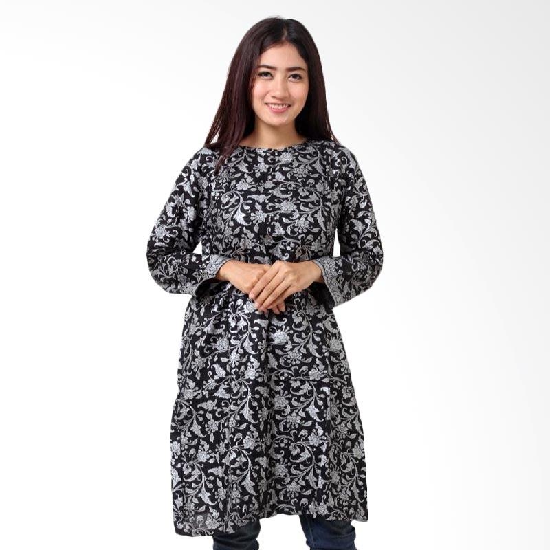 jual batik distro ba8968 floral blouse tunik panjang jual batik distro ba8968 floral blouse tunik panjang