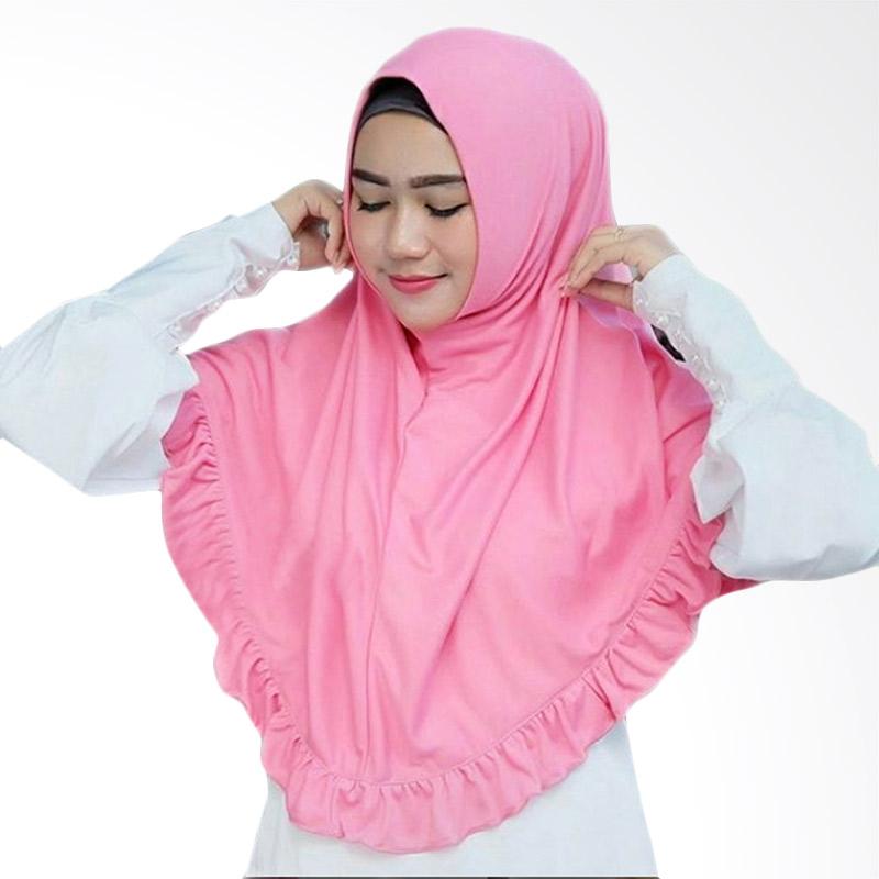 Jual Najwa Khimar Rempel Lipit Hijab Instan Rose Pink 