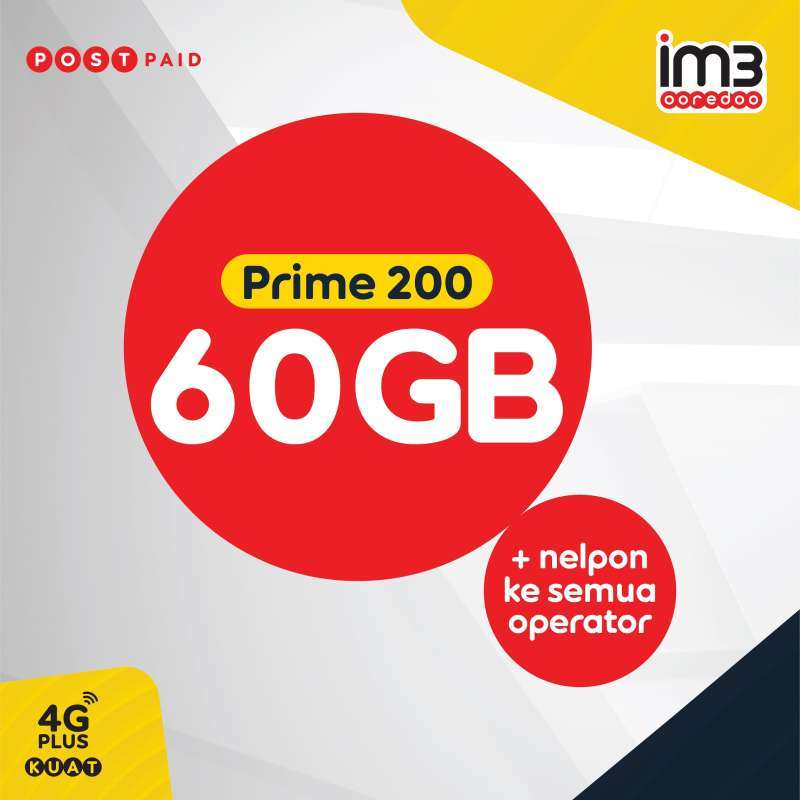 Jual Im3 Ooredoo Pascabayar New Prime 200 (12 Bulan) Di Seller Im3