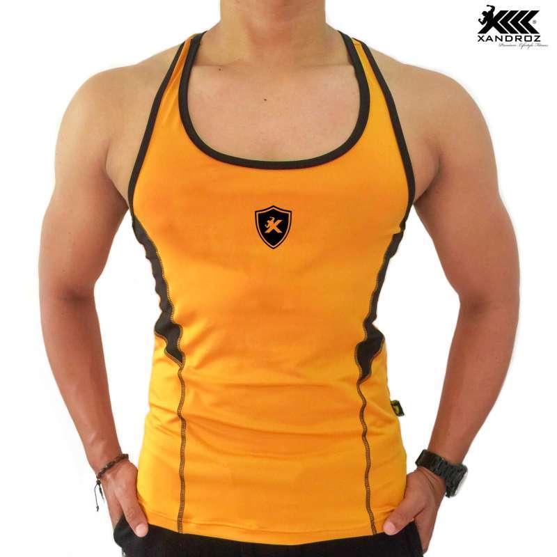 Jual Singlet Fitness Xandroz Perisai Gym Lycra Bodyfit Pria Kombinasi