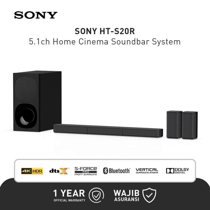 Promo Sony Hts20r Soundbar 5.1ch Home Cinema Soundbar System Black