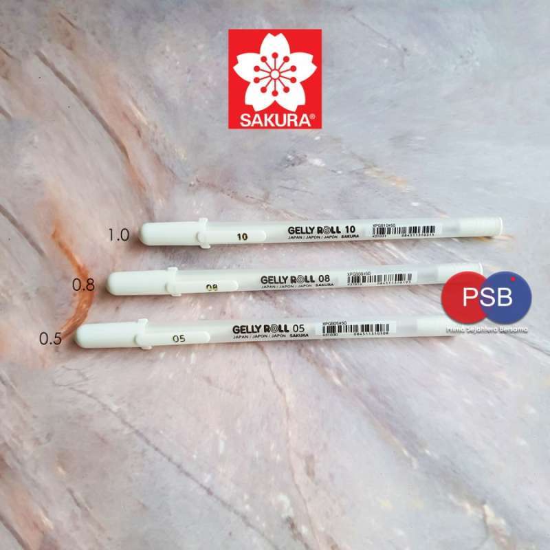 Sakura SAK37819 Penna Gel Base – Bianco, Linea 0,03 Mm, Impermeabile