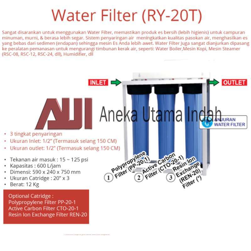 Promo GETRA RY20T Water Filter/Alat Filter Air/Alat penjernih Air