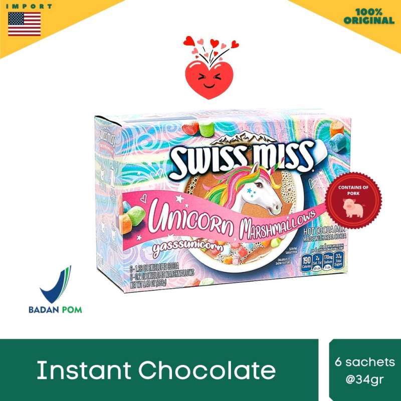 Promo Swiss Miss choco drink USA Unicorn Marshmalow Non Halal Diskon