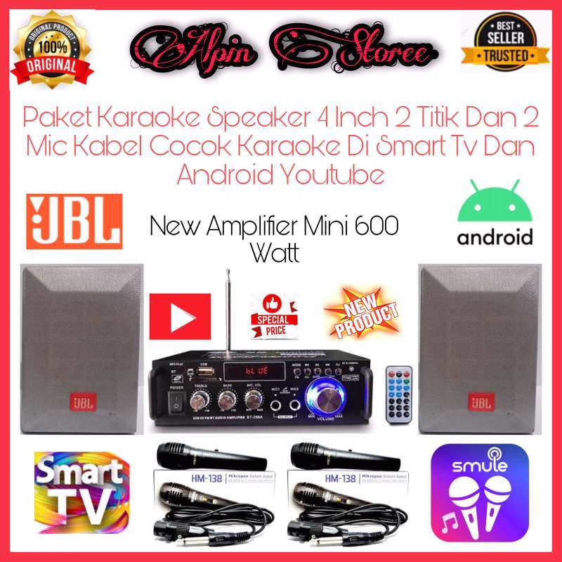 Promo Promo Paket Murah Buat Karaoke Speaker 4 Inch JBL Ampli Bluetooth