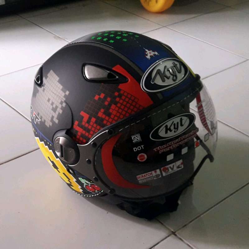 Jual Helm kyt elsico 7 black matt/yellow/red clear di Seller Amrizal