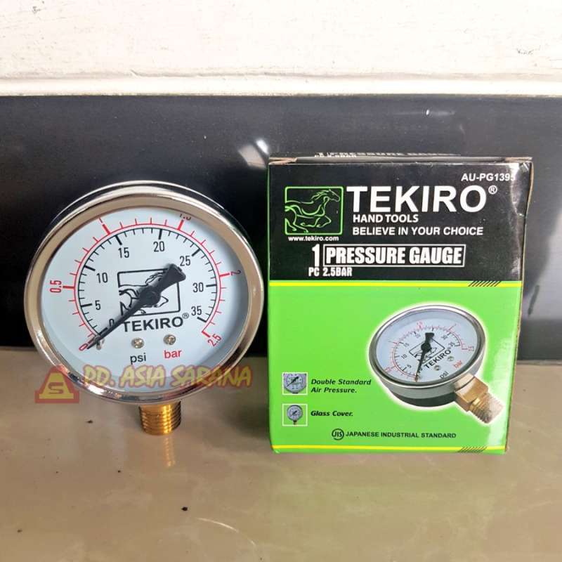 Jual Manometer 2.525 Bar Tekiro / Pressure Gauge Angin Kompresor Meter