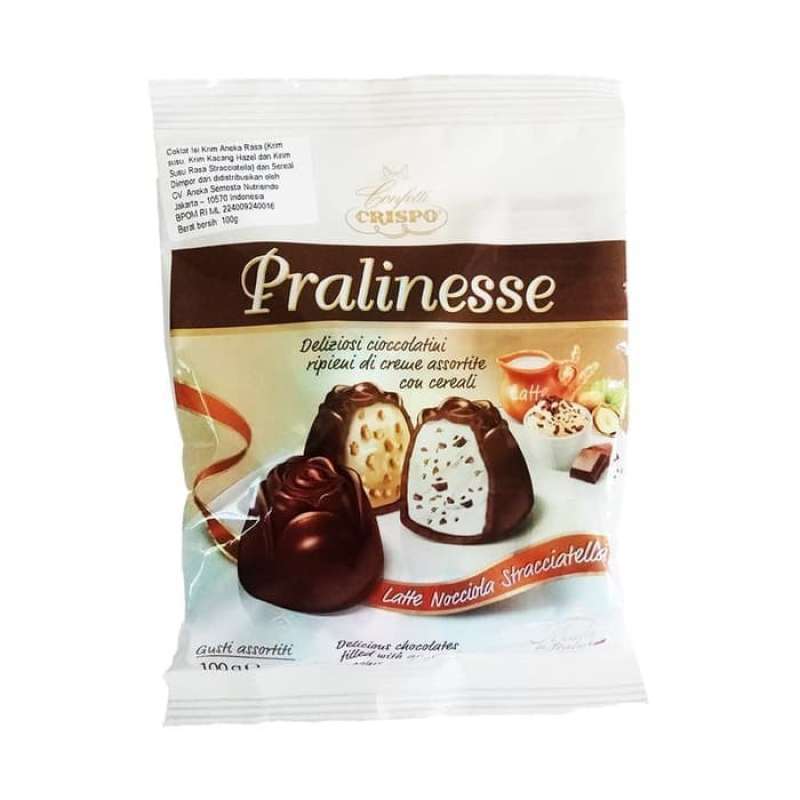 Jual Confetti Crispo PRALINESSE Chocolate 100 gr IMPORT ITALIA Latte