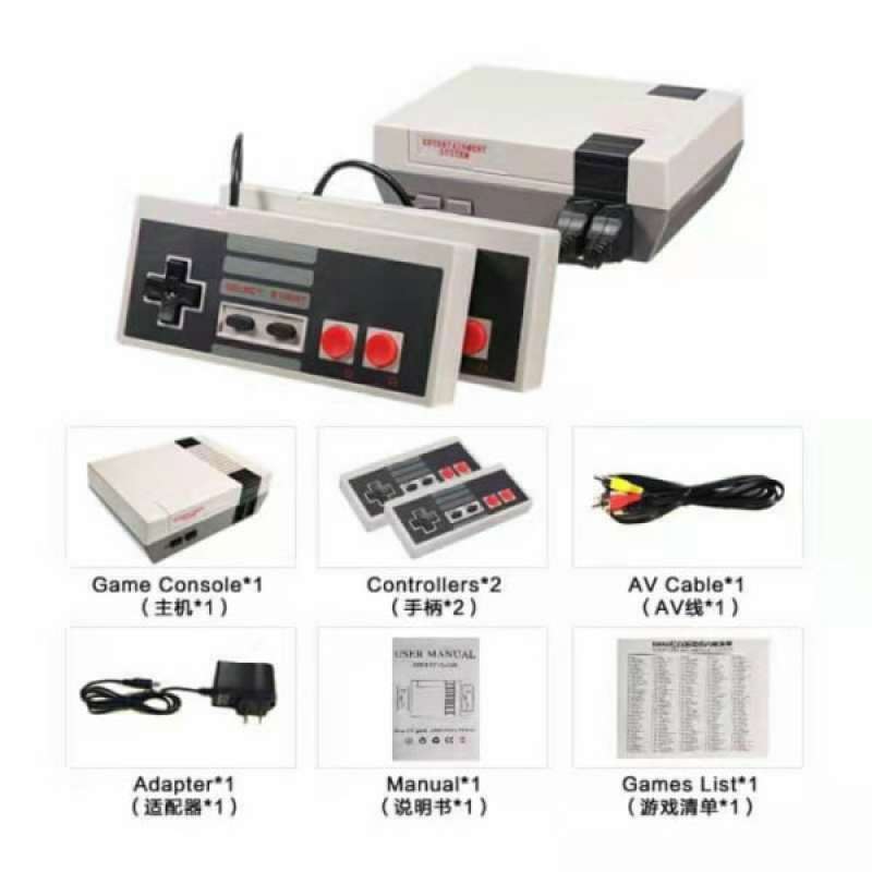 Jual unik nintendo nes clone 620 game retro mini game built in 620