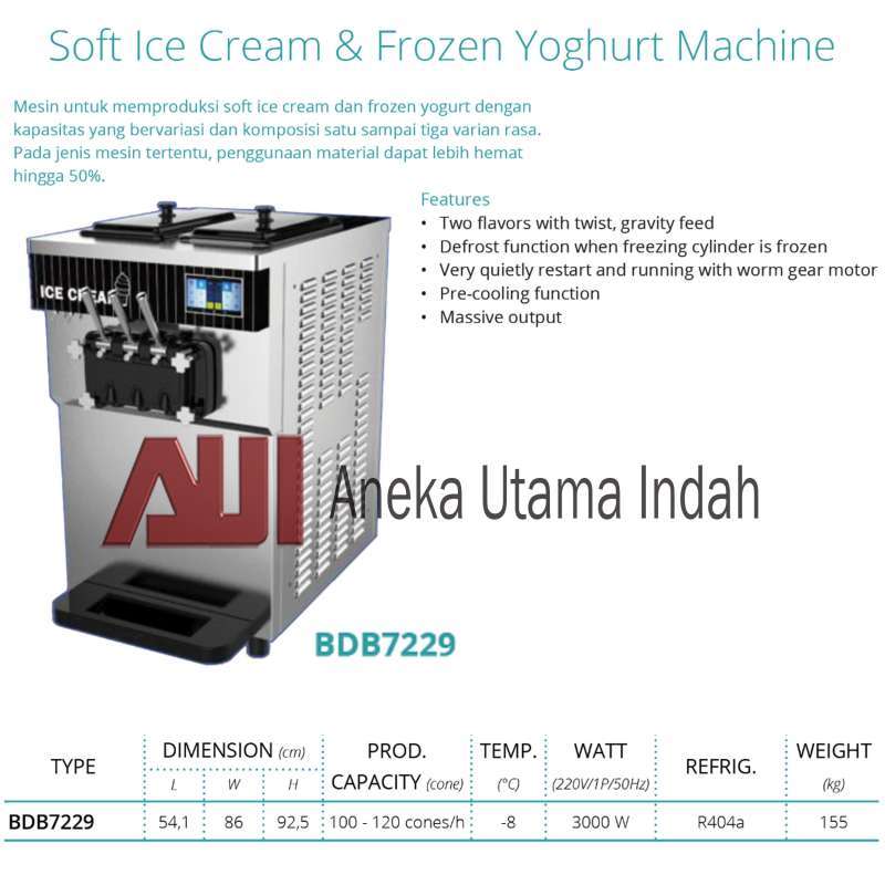 Jual GEA BDB7229 Soft Ice Cream Machine / Mesin Es Krim 3 (tiga) Tuas/Rasa di Seller Aneka