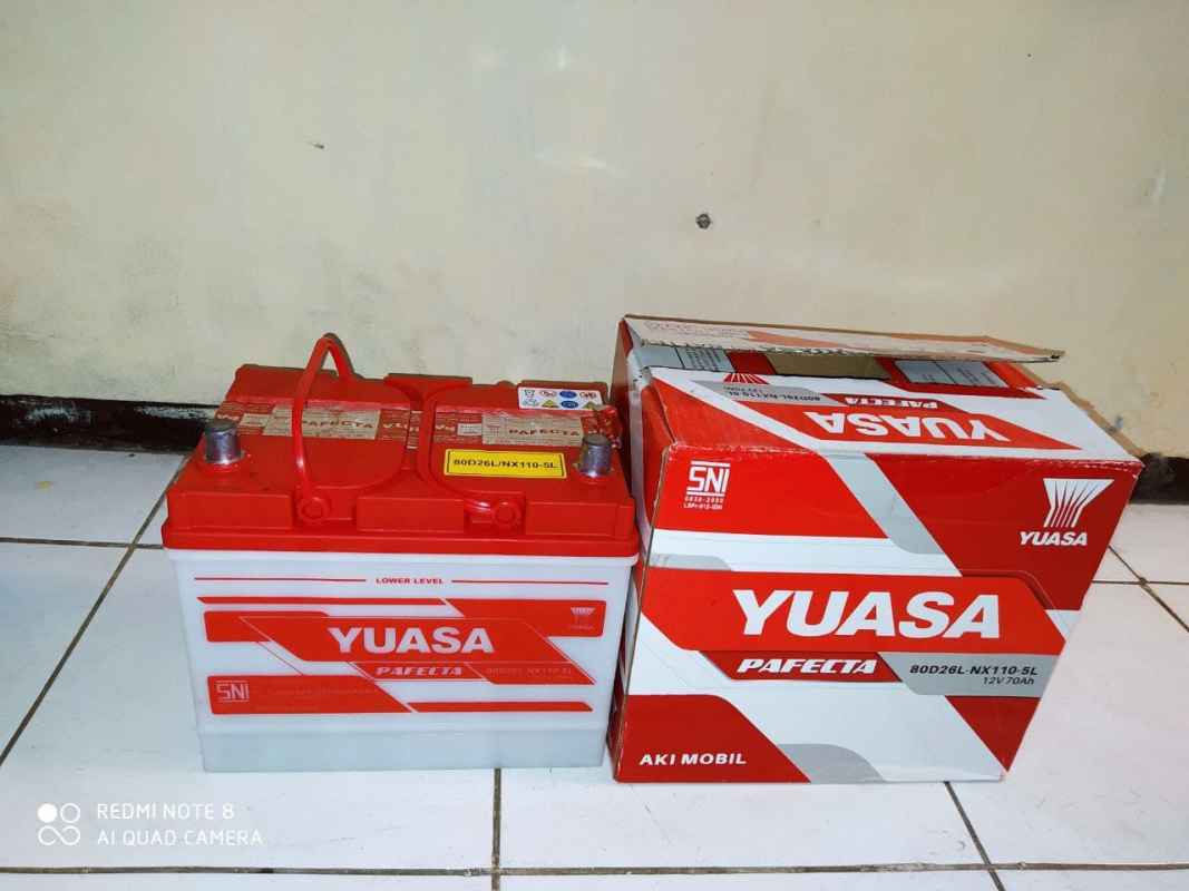 Jual AKI MOBIL TOYOTA FORTUNER DIESEL YUASA BASAH 80D26L 12V 70AH di