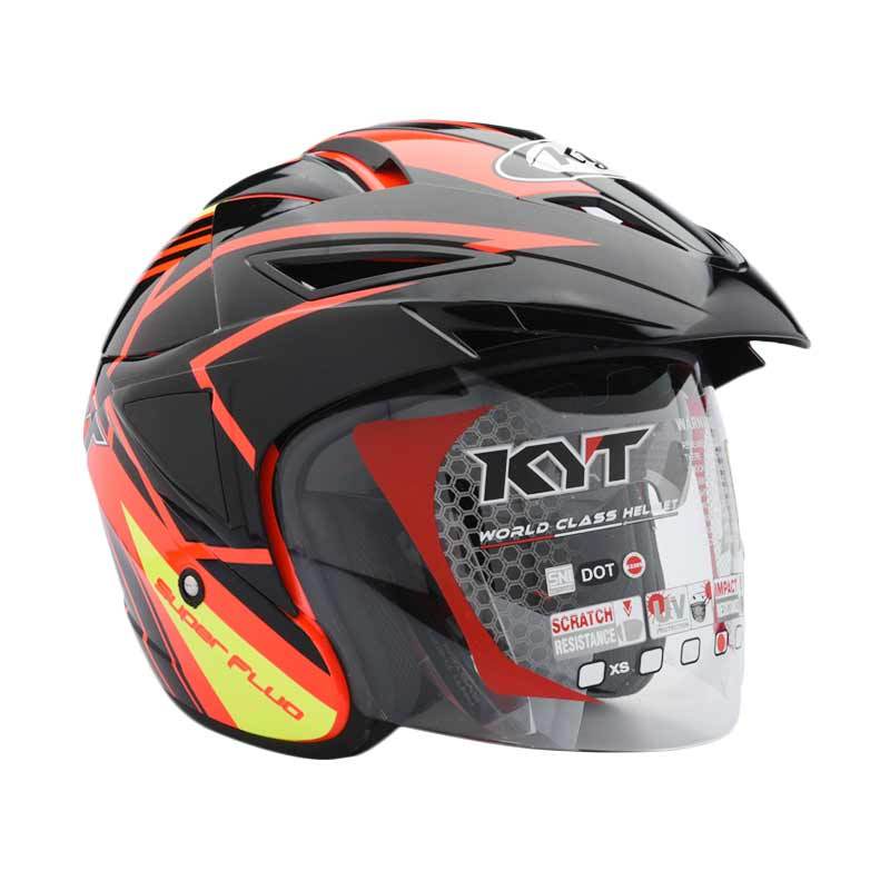Jual KYT Scorpion King KLine Super Fluo Helm Half face Red FluoBK