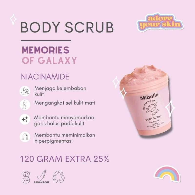 Jual Free Gift Mibelle Body Lotion dan Scrub The Memories of GALAXY
