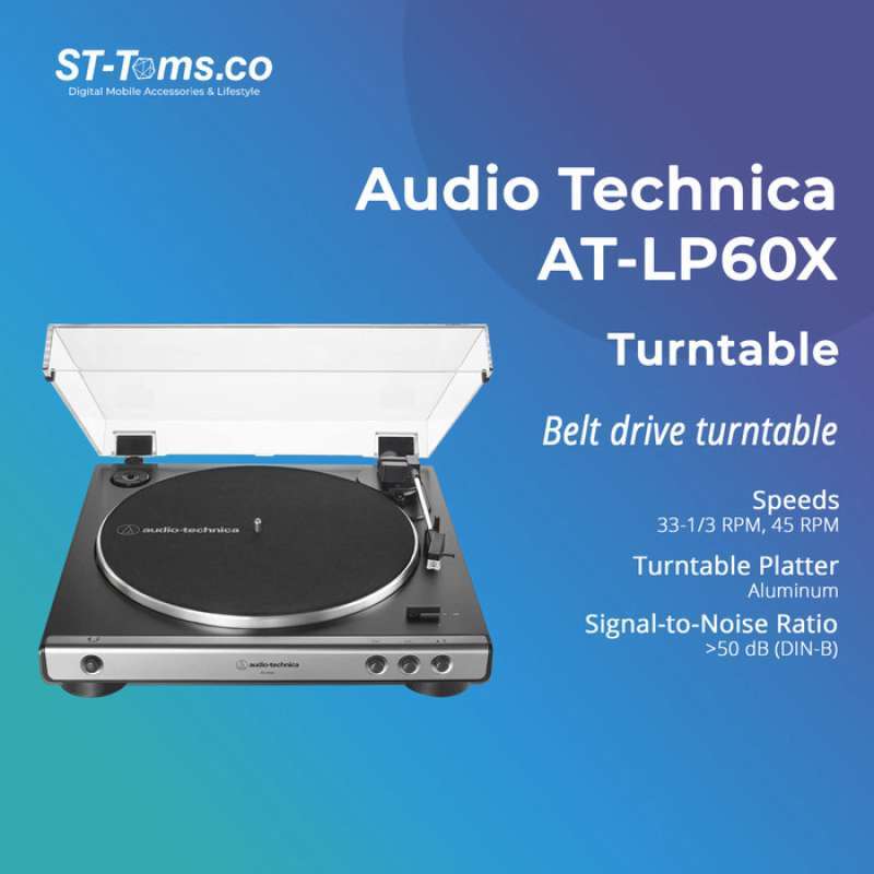 Jual AudioTechnica ATLP60 Fully Automatic BeltDrive Stereo Turntable