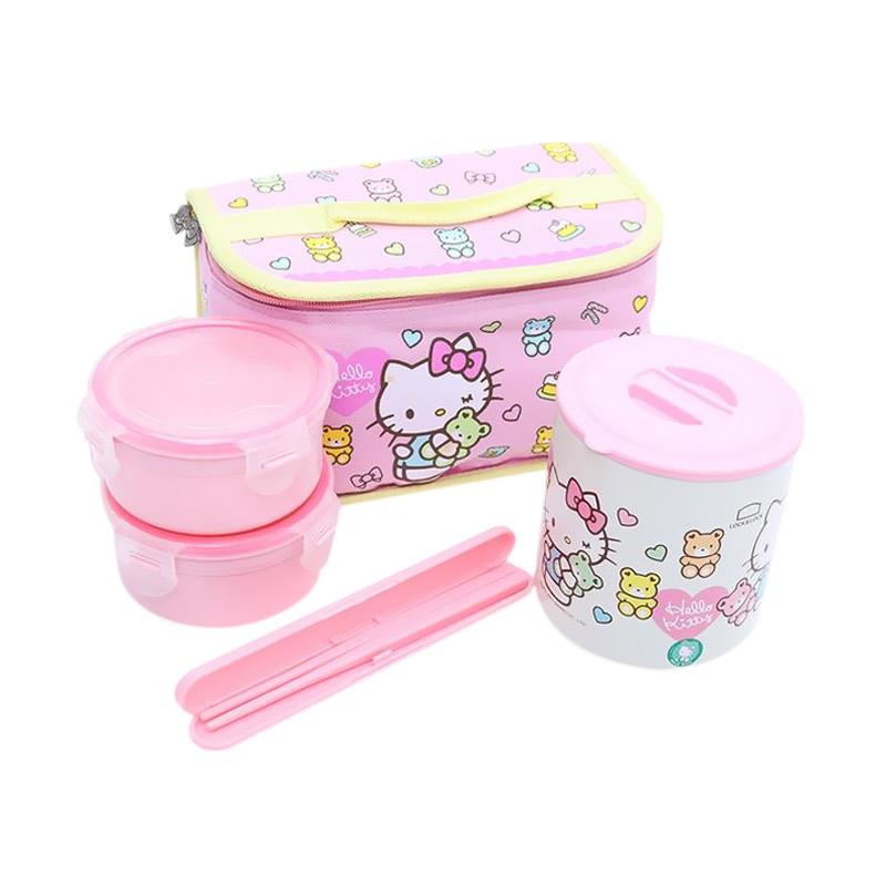 Jual LocknLock Hello Kitty Stainless Warm Bear Vacuum Lunch Boxes Set