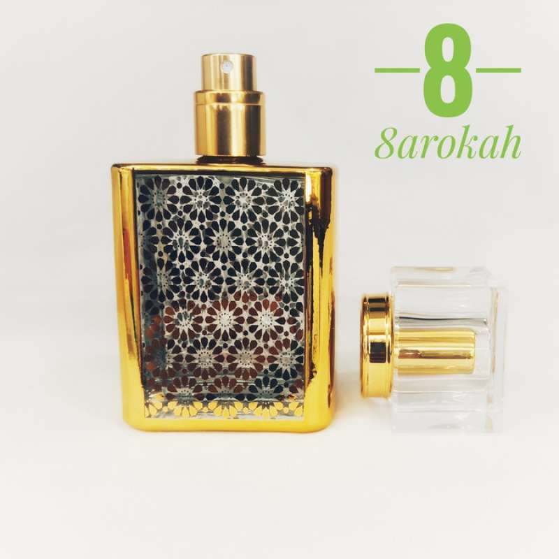 Promo Botol Parfum Kaca Mewah Antik Unik Cantik Gold Emas Klasik Spray
