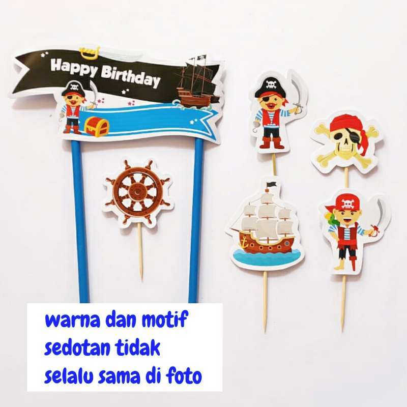 Jual satu set cake topper toper hiasan kue ulang tahun karakter bajak