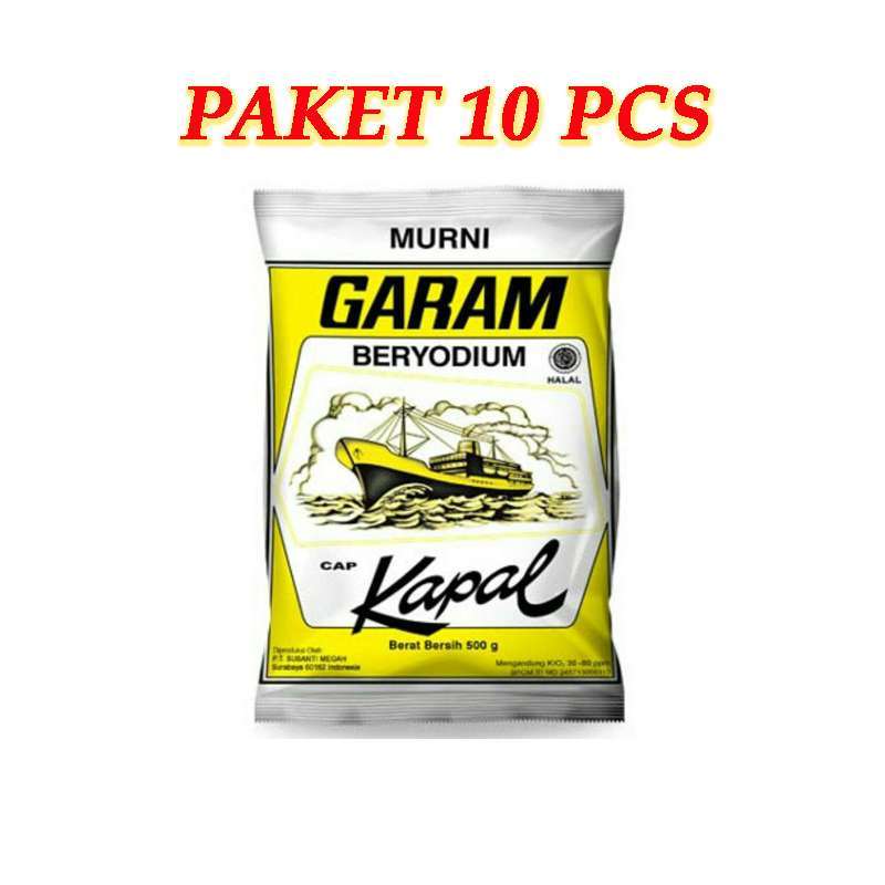 Promo [PAKET 10 PCS] Garam Halus Cap Kapal 500gr / Garam Penyedap Rasa ...