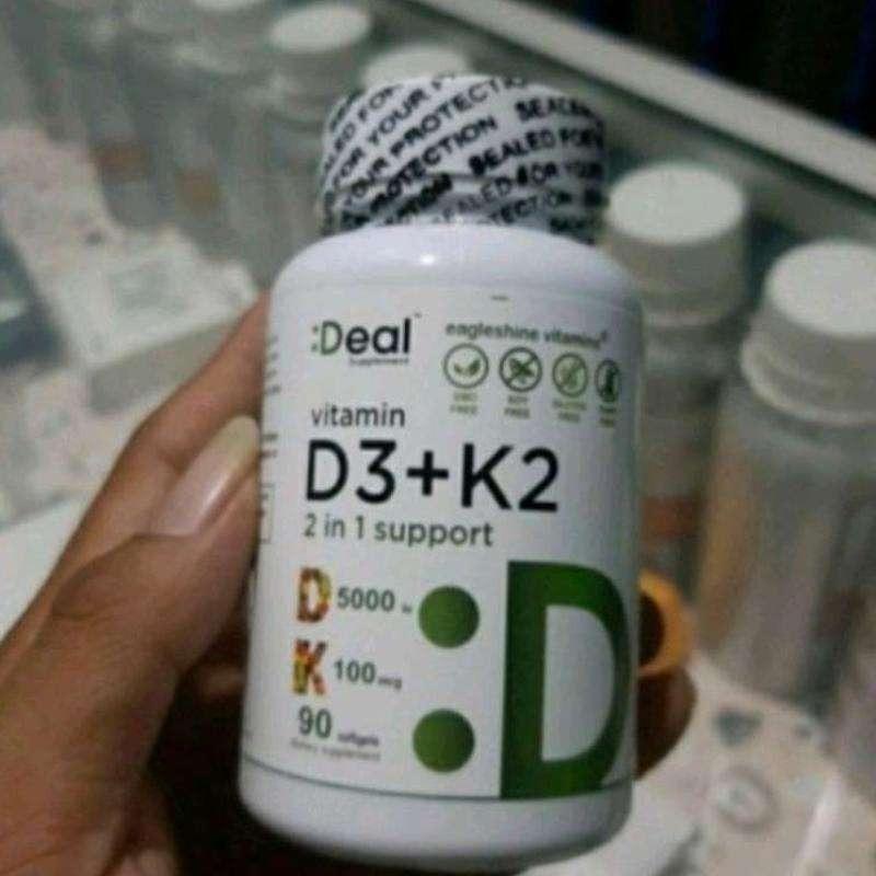 Jual Deal Vitamin D3 + K2 2 in 1 support D 5000 ui 100mcg 90 softgel