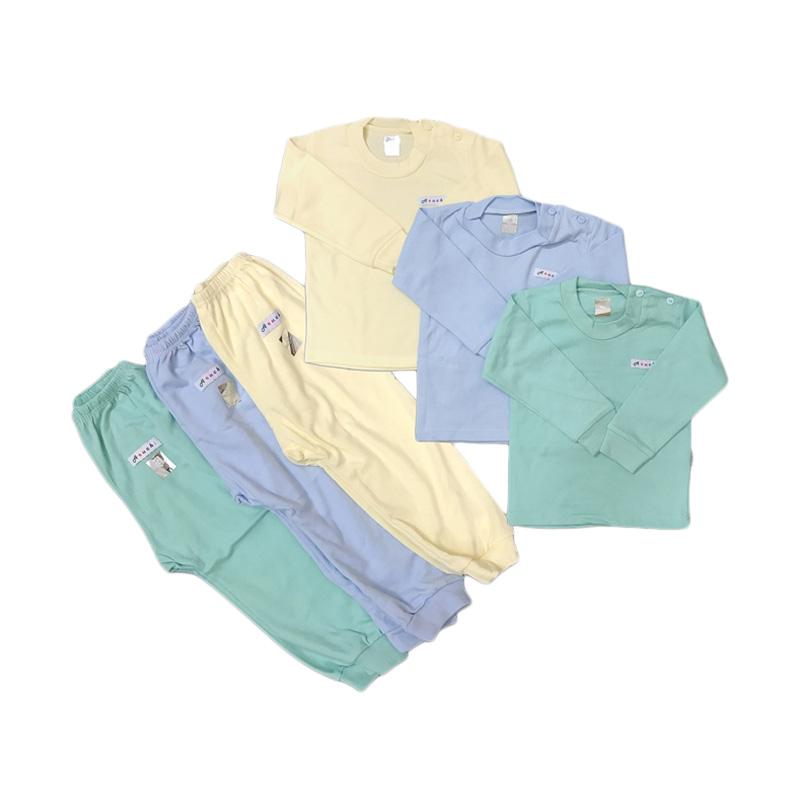 Jual Aruchi Polos Boy Oblong Panjang Setelan Baju & Celana Bayi - Biru